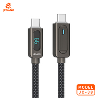 Câble de données Jeqang JC-38 Type-C C-C, charge rapide 5A, matériau tressé TPE, prend en charge la dissipation rapide de la chaleur pour les écouteurs