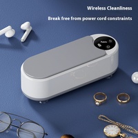 Machine de nettoyage à ultrasons domestique intelligente électronique pour lunettes montres bijoux et fausses dents avec boîte de rangement