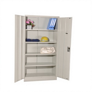 Armoire de rangement métallique moderne à 2 portes, 4 étagères, en acier durable, idéale pour le bureau, la maison, la chambre ou l'entrepôt – Meilleure vente - Product Image 3