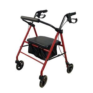 軽量折りたたみ式高齢者ウォーカーシート付きポータブルモビリティエイド収納バスケット付き高齢者ショッピング & ウォーキング - Product Image 5