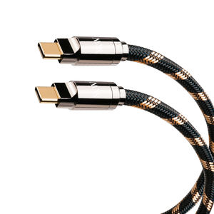 Новейший USB-C кабель SKW с 24-каратным золотым покрытием, нейлоновой оплеткой, для аудиофилов, цифровой аудиокабель с микрофоном, сверхвысокой чистоты, BG012D - Product Image 1