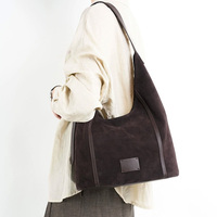 Sac à bandoulière pour femme en cuir de vachette givré tendance, sac rétro en cuir véritable, sac fourre-tout décontracté pour les trajets quotidiens
