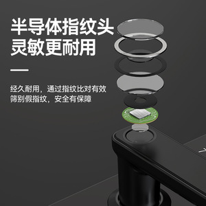 Beck <b>Smart</b> Door <b>Lock</b> Fingerprint Stainless Steel Electronic <b>Lock</b> For Hotels Apartments Guesthouses S6 Model - Product Image 5