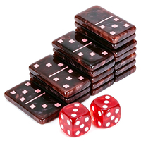 Dominos personnalisés en résine acrylique marron écologique, double 9, 55 pièces, avec boîte en bois pour jeux de société