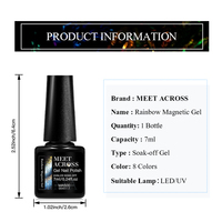 MEET ACROSS 7ml Semi Permanent Soak Off UV LED Vernis Chat Magnétique Eye Gel Vernis À Ongles Étincelant Arc-En-Ciel Couleur Gel Vernis À Ongles