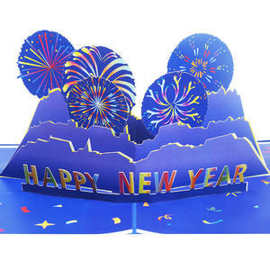 Tarjeta de Felicitación 3D Pop-up con Fuegos Artificiales para Año Nuevo, Cumpleaños, Día de la Independencia, 4 de Julio, Felicitaciones, Tarjeta de Felicitación Plegable de Papel - Product Image 1