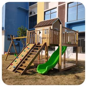 子供子供用屋外遊び場設備庭庭遊び場スウィングセットプレイグラウンドウッドプレイハウス - Product Image 3