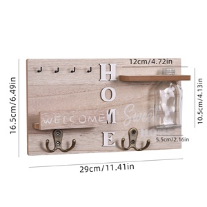 Almacenamiento de <span class=keywords><strong>llaves</strong></span> de pared de decoración del hogar de madera creativa con gancho de Metal <span class=keywords><strong>para</strong></span> uso de oficina colgando ropa detrás de la puerta <span class=keywords><strong>tablero</strong></span> de mensajes - Product Image 4