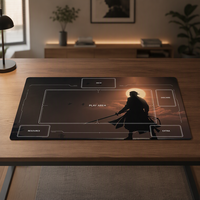 Tapis de jeu TCG Zone imprimé dessin animé 61x35,5 cm (24x14 pouces) avec bords cousus et base en caoutchouc, prêt pour les tournois, tapis de jeu de cartes à collectionner OEM
