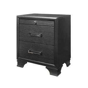 Civic Grey Nightstand With Two <b>Drawers</b> Modern Bedroom <b>Storage</b> <b>Drawer</b> Unit - Product Image 2