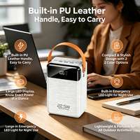 Batterie externe portable 22,5 W à charge rapide avec câbles doubles intégrés, sorties multi-ports, 3 ports d'entrée (Type-C L Micro)