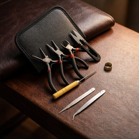 Kit d'outils de fabrication de bijoux avec étui à fermeture éclair, 8 pièces, pour la réparation de perles, la coupe de fil, l'artisanat DIY