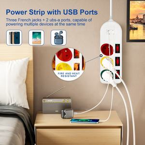 Nouveau Design <span class=keywords><strong>pologne</strong></span> populaire 3 <span class=keywords><strong>prises</strong></span> ca 2 <span class=keywords><strong>prises</strong></span> d'extension d'alimentation électrique individuelles usb - Product Image 5
