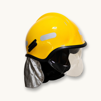 Casque de pompier avec visière et cache-cou aluminisé pour les interventions de sauvetage d'urgence, certifié
