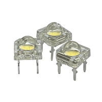 LED T1 3/4 Piranha de couleur rouge 625 nm, intégrée, Zener, lentille convexe transparente, 80 degrés, diode 5 mm, 18-22 lm, 500 mW, pour feux de freinage