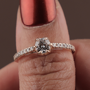 Anillo de Compromiso Moderno para Mujer en Plata, Oro de 10K, Oro de 14K, Oro de 18K, Diamante Cultivado en Laboratorio de 0.9 Quilates, Joyería Fina para Novia - Product Image 4