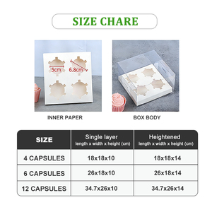 Boîte à cupcakes individuelle à 4, 6 ou 12 cavités, emballage de décoration, boîte cadeau avec fenêtre, boîte à cupcakes avec fenêtre, boîte à pâtisserie, boîte à gâteau d'anniversaire - Product Image 3