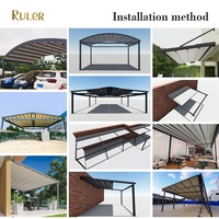TUYA APP contrôle gazebo ouverture extérieure patio auvent toit pliant couvre système rétractable pergola