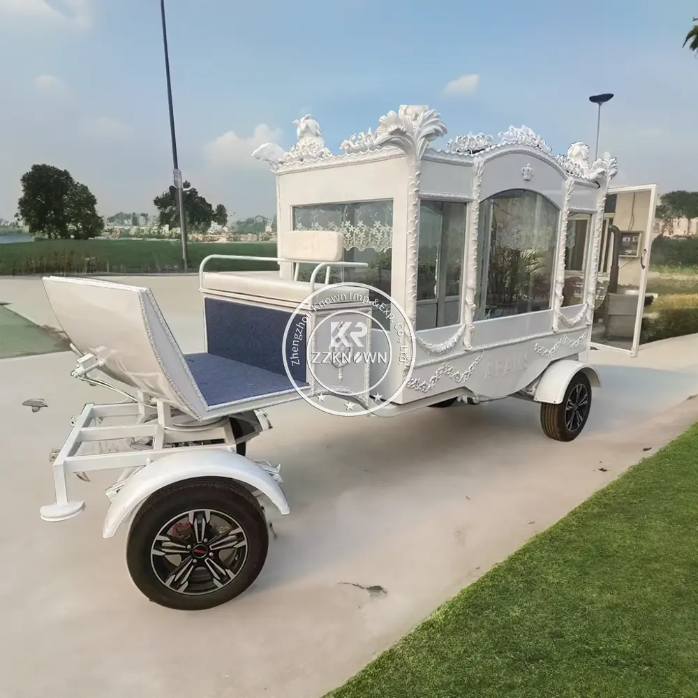 2024 White Horse Drawn Hearse Most Popular With Customers Coffin Horse High Quality White Horse Hearse Manufacturer