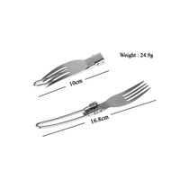 Ensembles de couverts de camp en acier inoxydable cuillère fourchette couteau pliable poignée de verrouillage ustensiles ultralégers pour sac à dos randonnée Camping
