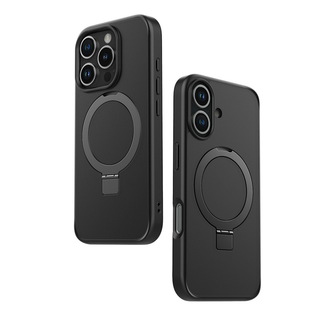 Solid Rugged Magnetic Anti-Shock Phone Case for iPhone 16 15 14 13 12 Pro Max New Adjustable Holder Shockproof Mobile Cover