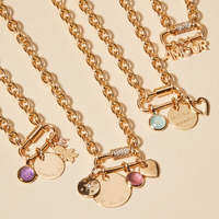 Collier en acier inoxydable PVD doré avec chaîne épaisse, fermoir mousqueton à vis, pendentif disque personnalisable avec pierre de naissance, bijou DIY pour femme, cadeau