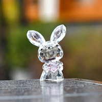 Figurine de lapin en cristal écologique, forme sphérique polie, imprimée UV, cadeau souvenir, printemps, Pâques
