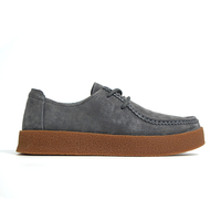 Zapatos Mocasines de Gamuza Gris Taupe al por Mayor, con Cordones, Suela de Crepé, Plataforma, Casuales, Cómodos y Ligeros para Hombre