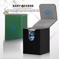 Boîte de rangement pour cartes de visite et cartes à collectionner en cuir PU de haute qualité, vente chaude, boîtes de jeu cousues à la main pour cartes TCG/CCG/LCG