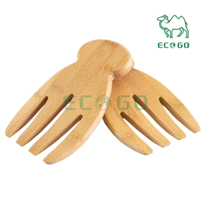 Servidor de ensalada de bambú natural Tenedor de manos de ensalada de madera de bambú asequible para ensalada de cocina Uso para comer - Product Image 2