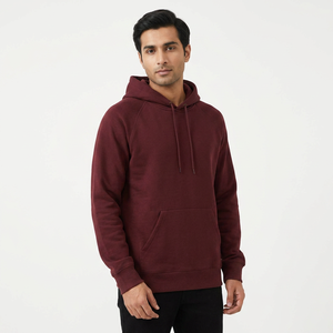 Sweat à capuche zippé pour homme en coton 100% couleur marron uni avec impression de logo personnalisé pour l'hiver - Product Image 1