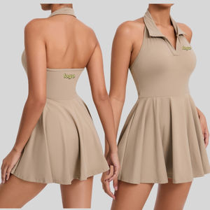 Maßgeschneidertes Hochwertiges Tennis-Kleid Polo Neckholder Rückenfrei Trendiges Fitness-Yoga-Jogging-Outdoor-Tennis-Golf-Sportbekleidung Einteiliges Kleid - Product Image 1