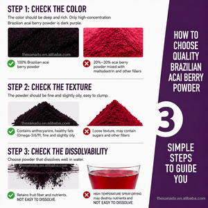 Poudre de <span class=keywords><strong>Baies</strong></span> d'Açaï Véritables du Brésil Lyophilisées 100% Pures Violettes Foncées Riches en Anthocyanidine (NON EXTRAIT) Boisson de Beauté/Additif - Product Image 3