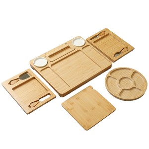 ชุดเขียงไม้ไผ่ทรงสี่เหลี่ยมพร้อมอุปกรณ์สำหรับเสิร์ฟผลไม้และชีส - Product Image 5