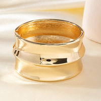 Nouveau Bracelet Jonc Classique Segmenté en Or Poli Effet Bambou Large pour Femme - Collection 2027