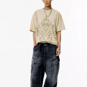 Men's Anime Inspired Sports <strong>T</strong> <strong>Shirt</strong> Featuring <strong>Evangelion</strong> Design Loose Fit Short Sleeve Tees for Casual Comfort and Geeky Style - Product Image 3