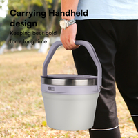 Seau à glace en acier inoxydable Hong Ling, 7 L, avec poignée et accessoires, vente flash