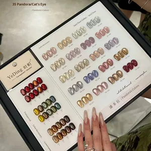YEDING Proveedores de Uñas, Esmalte de Uñas Ojo de <span class=keywords><strong>Gato</strong></span> de 15ml, 35 Colores, Gel Magnético UV/LED, Set de Esmalte de Larga Duración, OEM Otoño/Invierno - Product Image 1