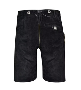 2023 authentique allemand Vintage mode hommes Oktoberfest Lederhosen noir daim cuir Shorts OEM imprimer garçons été taille - Product Image 3