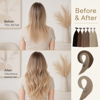 Extensions de cheveux européens vierges de haute qualité, pré-collées avec micro-anneaux, 100% cheveux humains, mèches doublement tirées, installation sans colle