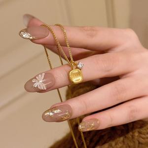 Collar Legend Blue Sea Immortal Qi con Gema Azul Marino, Doble Gota de Agua, Color Cruzado, Diamantes Completos, Plata de Ley S925, Colgantes de Moda - Product Image 2