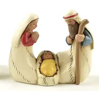 Sıcak satış stok ürünleri dini kutsal aile reçine dekorasyon heykelcik tasarım