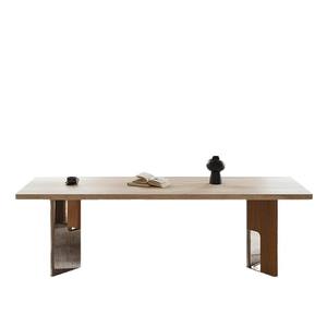 Mesa de comedor colgante de losa de travertino y juego de 6 sillas rectangulares estilo Wabi Sabi para comedor - Product Image 5