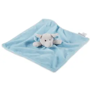 Custom make Organic Cotton baby Stuffed Plush Doudou / bunny comforter Baby Blanket With elephant Head/ sleeping bear doudou toy