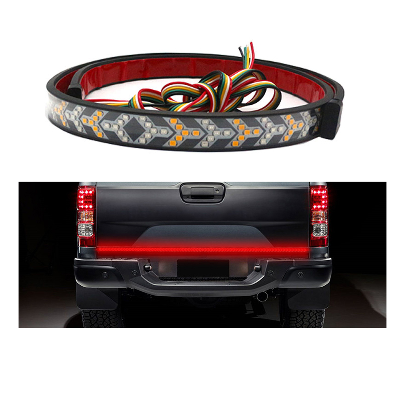48/60 дюймовая автомобильная светодиодная стрелка пикапа, красный светодиод, сигнал поворота, задний фонарь, стрела, сканирование, тормоз, светодиодная световая полоса 100 см, задний фонарь