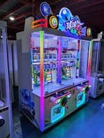 Machine à grue populaire avec 14 compartiments pour cadeaux, verre trempé durable, grand espace de rangement, jeux de balles en anglais