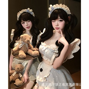 Original sexy lingerie set for women, featuring a cute maid uniform, sexy bunny girl, and QQNY style. - Product Image 3