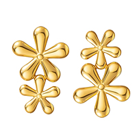 Boucles d'oreilles clous florales en acier inoxydable et titane, anti-ternissement, étanches, style minimaliste de luxe, collection 2026