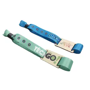 Suppliers Custom Woven Bracelet Rfid Woven Cloth 13.56mhz Nfc Mifare Desfire Ev2 4k Wristbands