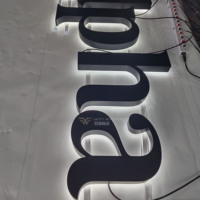 Lettres en relief LED personnalisées avec éclairage halo |   Peinture noire directe d'usine avec finition mate supérieure